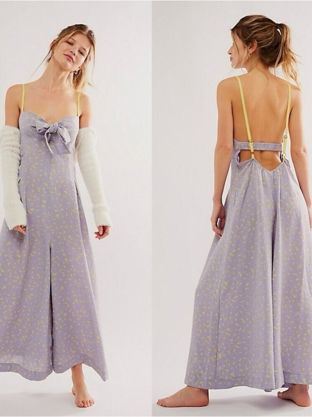 NWT Free People Intimately Coming Home Romper in Sky Combo S